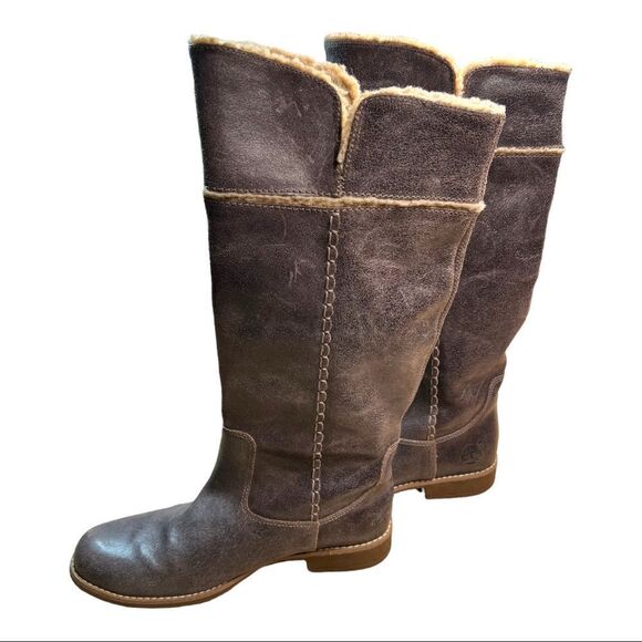 Timberland Boot Sz 8.5 Warm Brown Leather Women - Picture 3 of 10